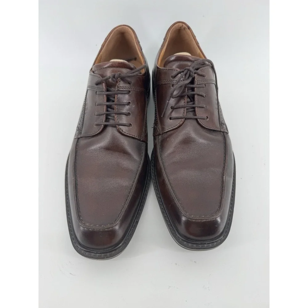 ECCO Shoes Mens 43 Brown Leather Derby Oxford Lace Up Dress Comfort Classic